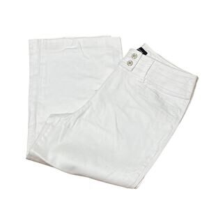 Larry Levine White Cotton/Spandex Pants with Double Button and Fly Closure Sz 10